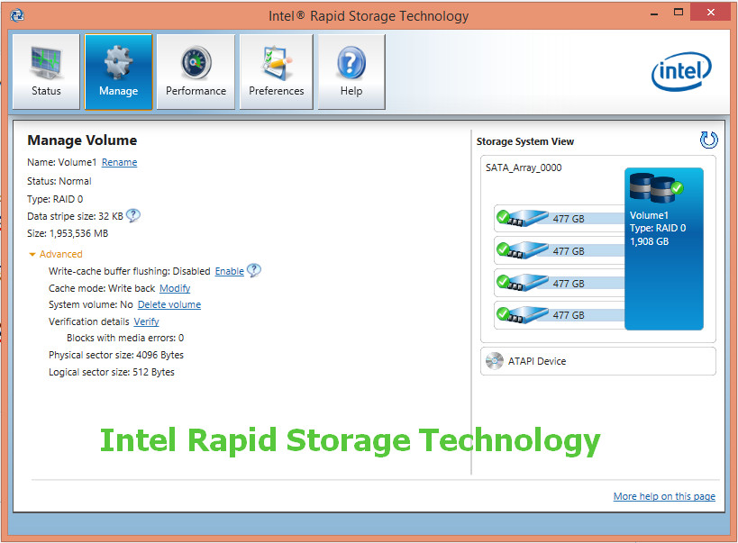 Intel Rapid Storage Technology (RST) Drivers v.17.7.0.1006 Windows 10 64 bits